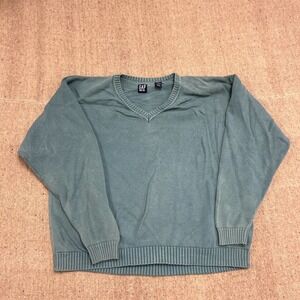 Vintage Gap Sweater Mens‎ XL Green 1990s V Neck